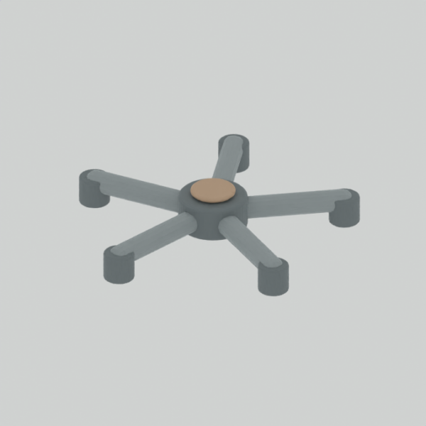 Office chair base concept; camera 1; CAD-derived unvalidated concept