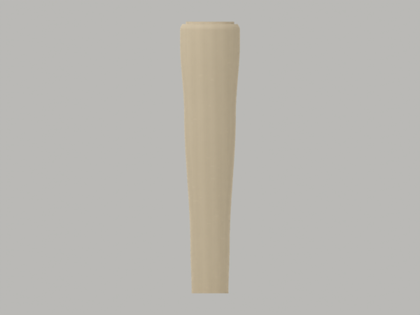 Ovoid side-table support — 472 mm concept; front; CAD-derived unvalidated concept