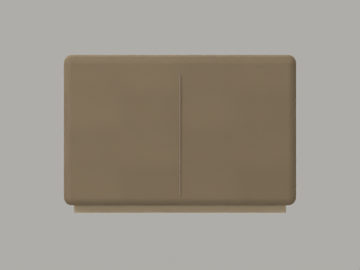 Upholstered back module; front; CAD-derived unvalidated concept