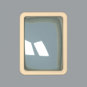 Modufern bathroom mirror concept; front; CAD-derived unvalidated concept