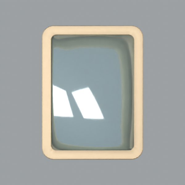 Modufern bathroom mirror concept; front; CAD-derived unvalidated concept