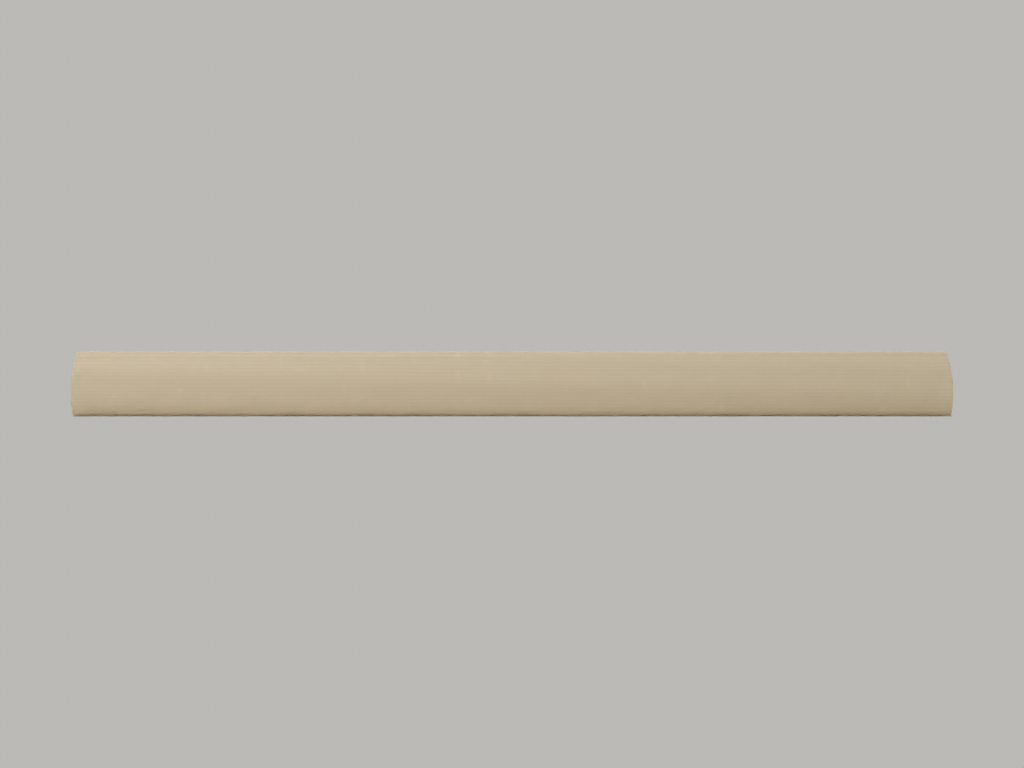 CAD-derived concept illustration of Ovoid oval rail — 600 mm concept