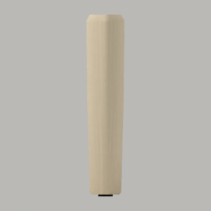 Lens coffee-table fin support — 372 mm concept; front; CAD-derived unvalidated concept