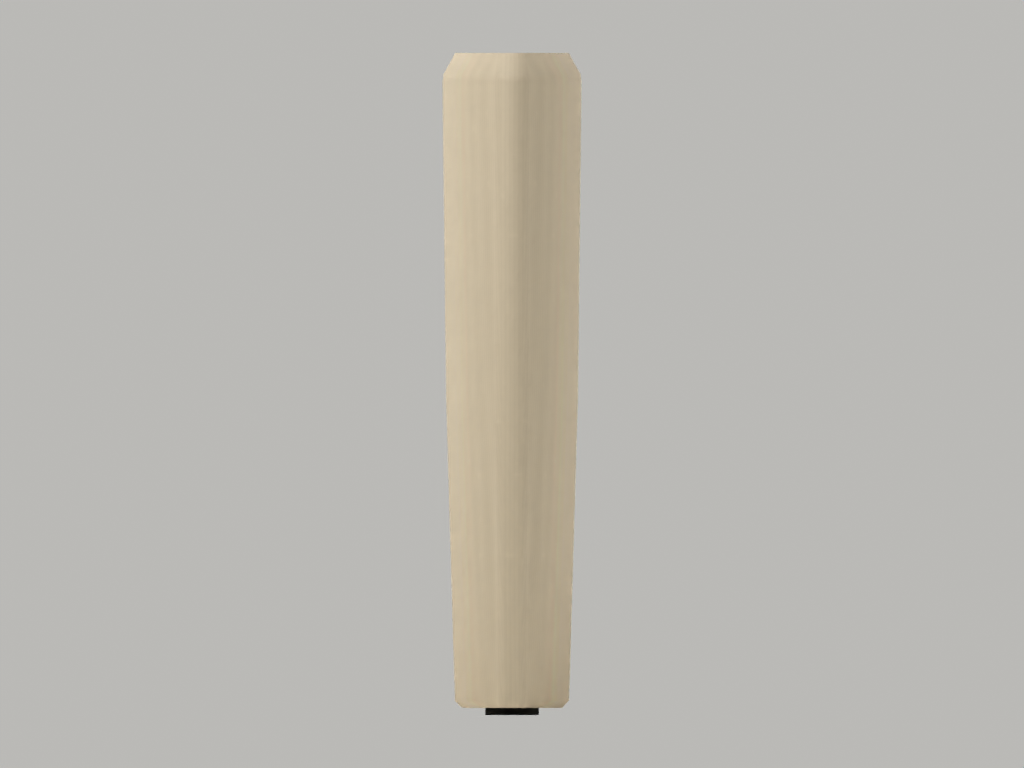 CAD-derived concept illustration of Lens coffee-table fin support — 372 mm concept