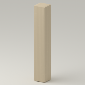 Modufern proposed pale white-oak material render MF-PART-LEG-LOW-R02-OAK; dimensions and supply awaiting approval.