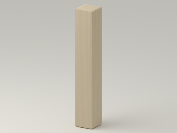 Modufern proposed pale white-oak material render MF-PART-LEG-LOW-R02-OAK; dimensions and supply awaiting approval.