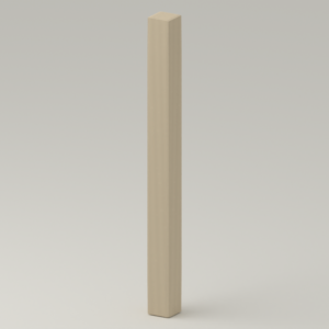 Modufern proposed pale white-oak material render MF-PART-LEG-TALL-R02-OAK; dimensions and supply awaiting approval.