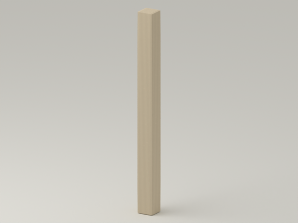 Modufern proposed pale white-oak material render MF-PART-LEG-TALL-R02-OAK; dimensions and supply awaiting approval.