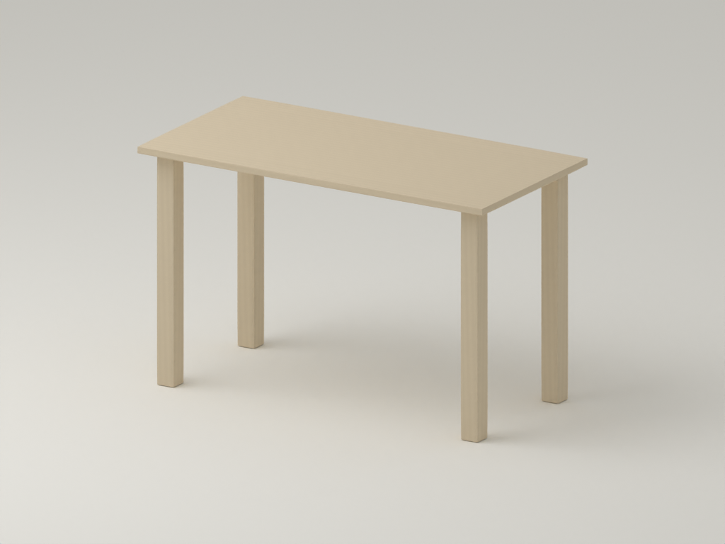 Table concept rendered from the shared dimensional model; maker approval pending
