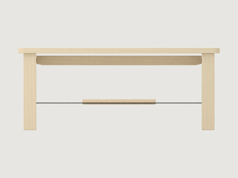 CAD-derived concept illustration of Entry bench